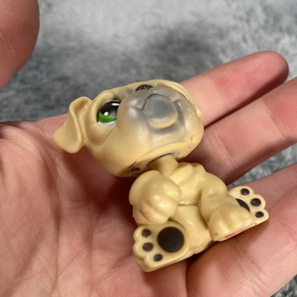 LPS Hasbro #107 Tan Bulldog Dog Green Eyes 2004 G1 Authentic Vintage Toy Figure